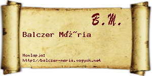 Balczer Mária névjegykártya