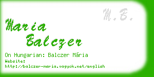 maria balczer business card